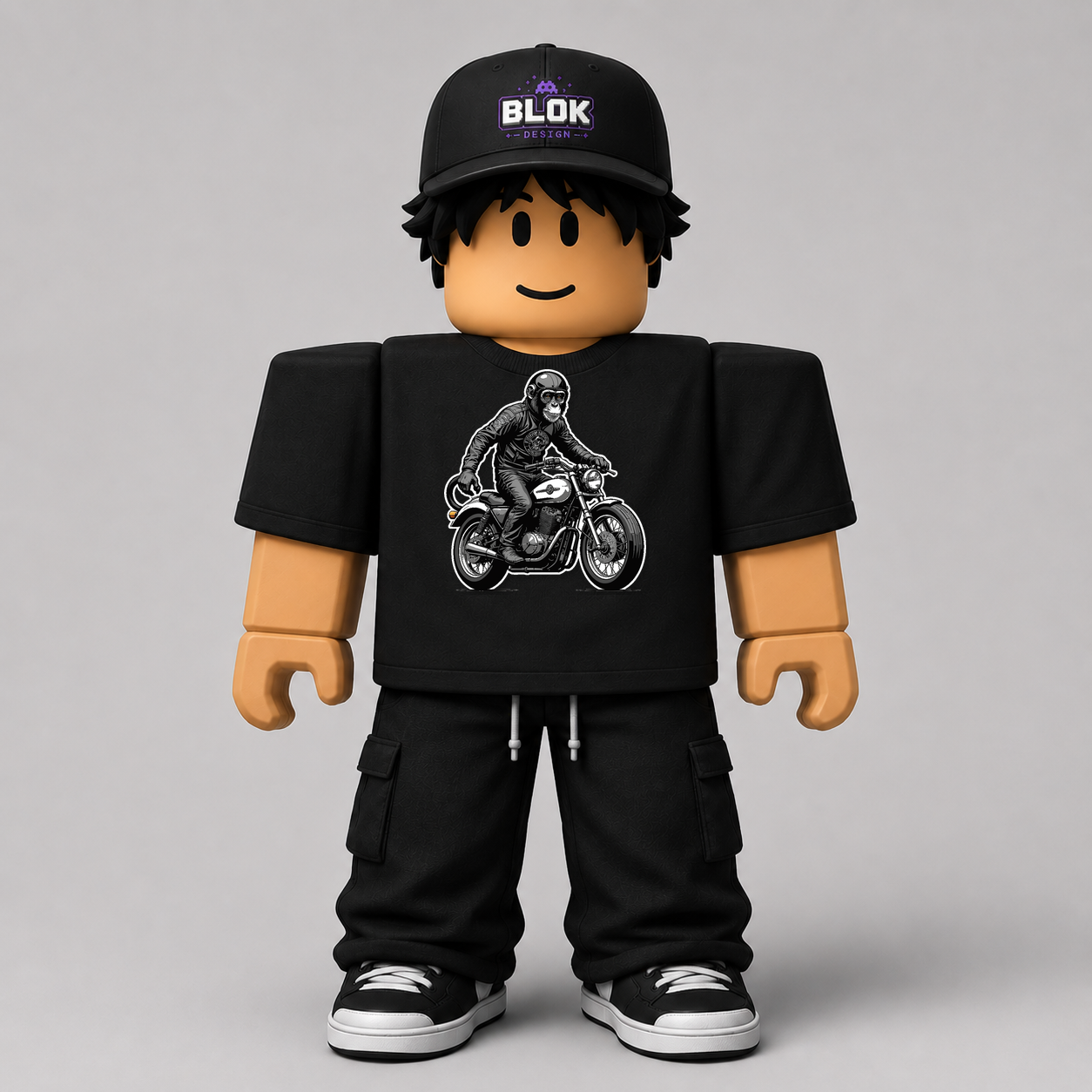 CHAD-011 Roblox Avatar Pack by blok.Design Male Front Black