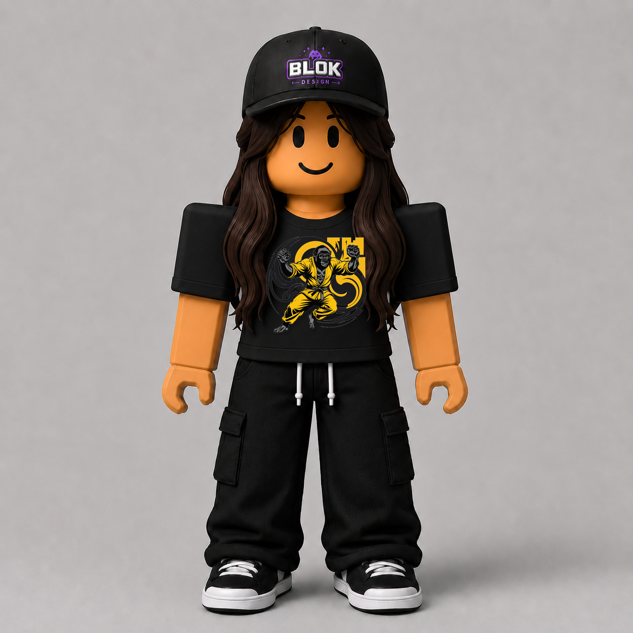 CHAD-015-C1 Roblox Avatar Pack by blok.Design Female Front Black