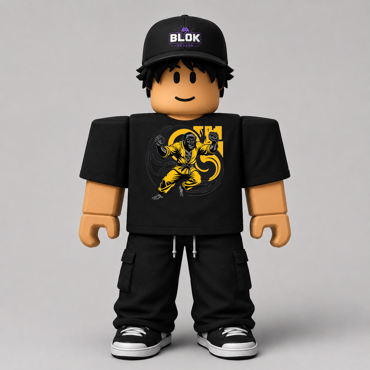 CHAD-015-C1 Roblox Avatar Pack by blok.Design Male Front Black