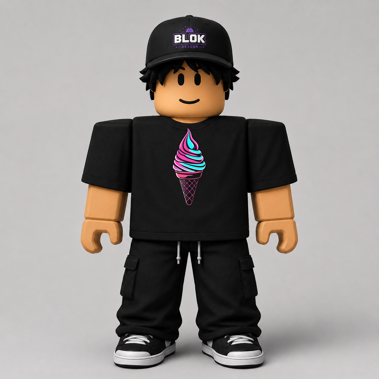 CHAD-046 Roblox Avatar Pack by blok.Design Male Front Black