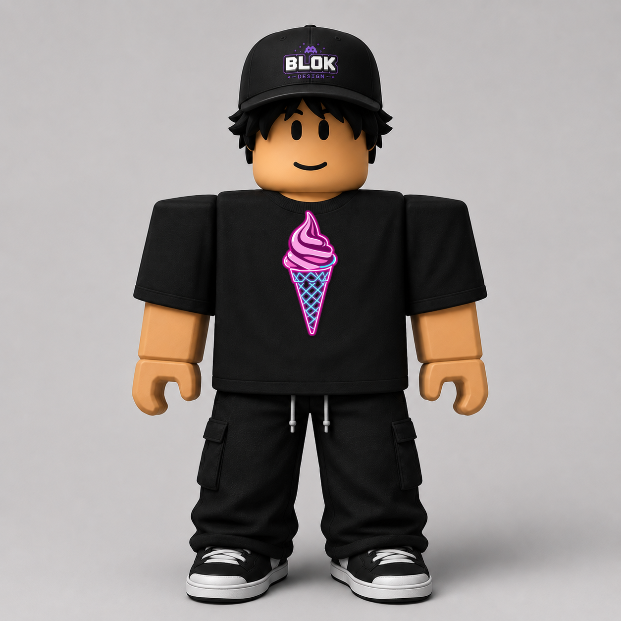CHAD-049 Roblox Avatar Pack by blok.Design Male Front Black