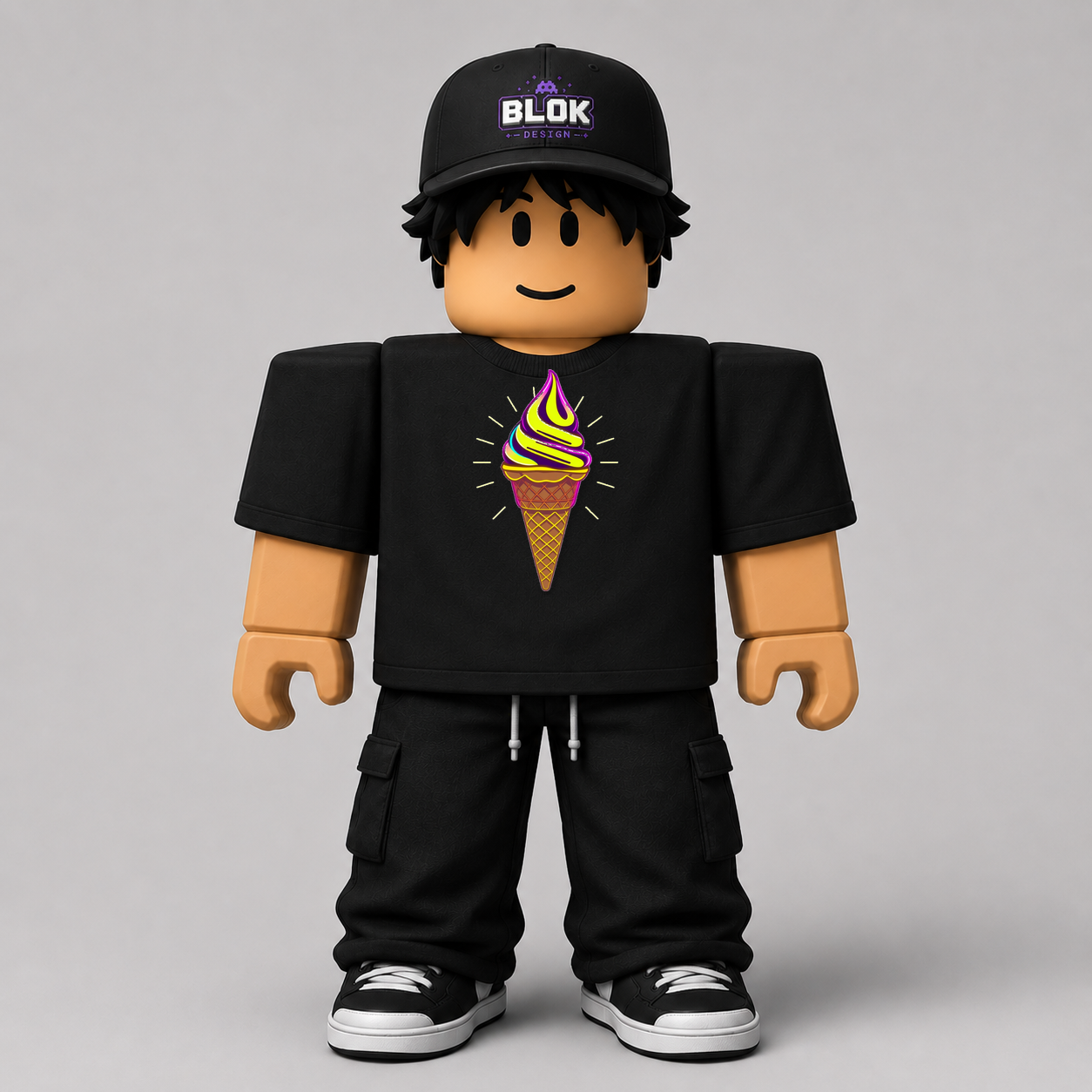CHAD-051 Roblox Avatar Pack by blok.Design Male Front Black
