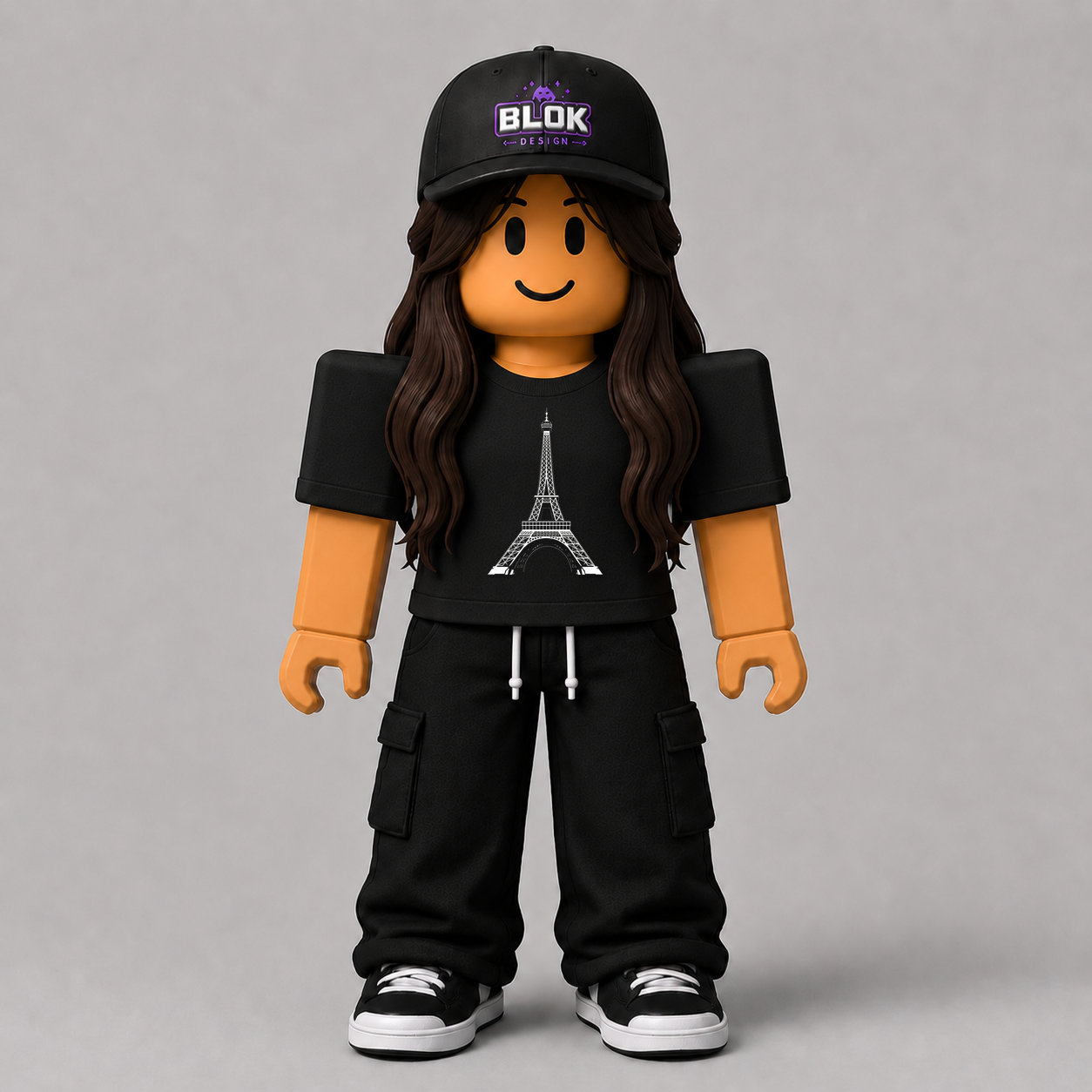 CHAD-054 Roblox Avatar Pack by blok.Design Female Front Black