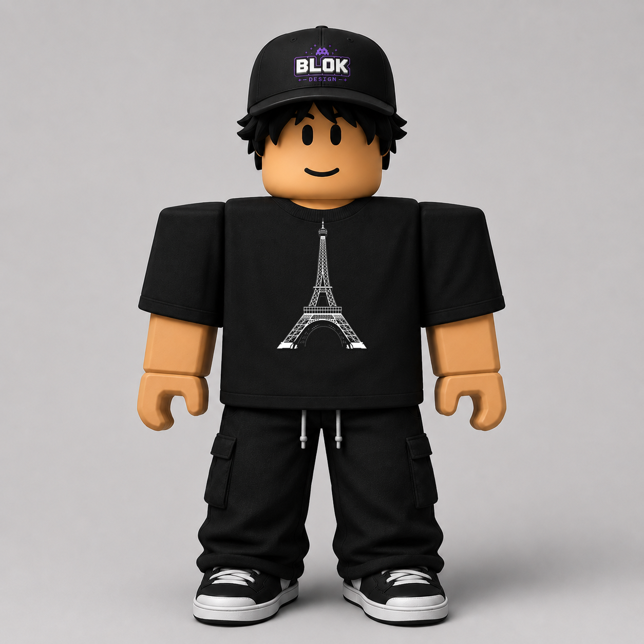 CHAD-054 Roblox Avatar Pack by blok.Design Male Front Black
