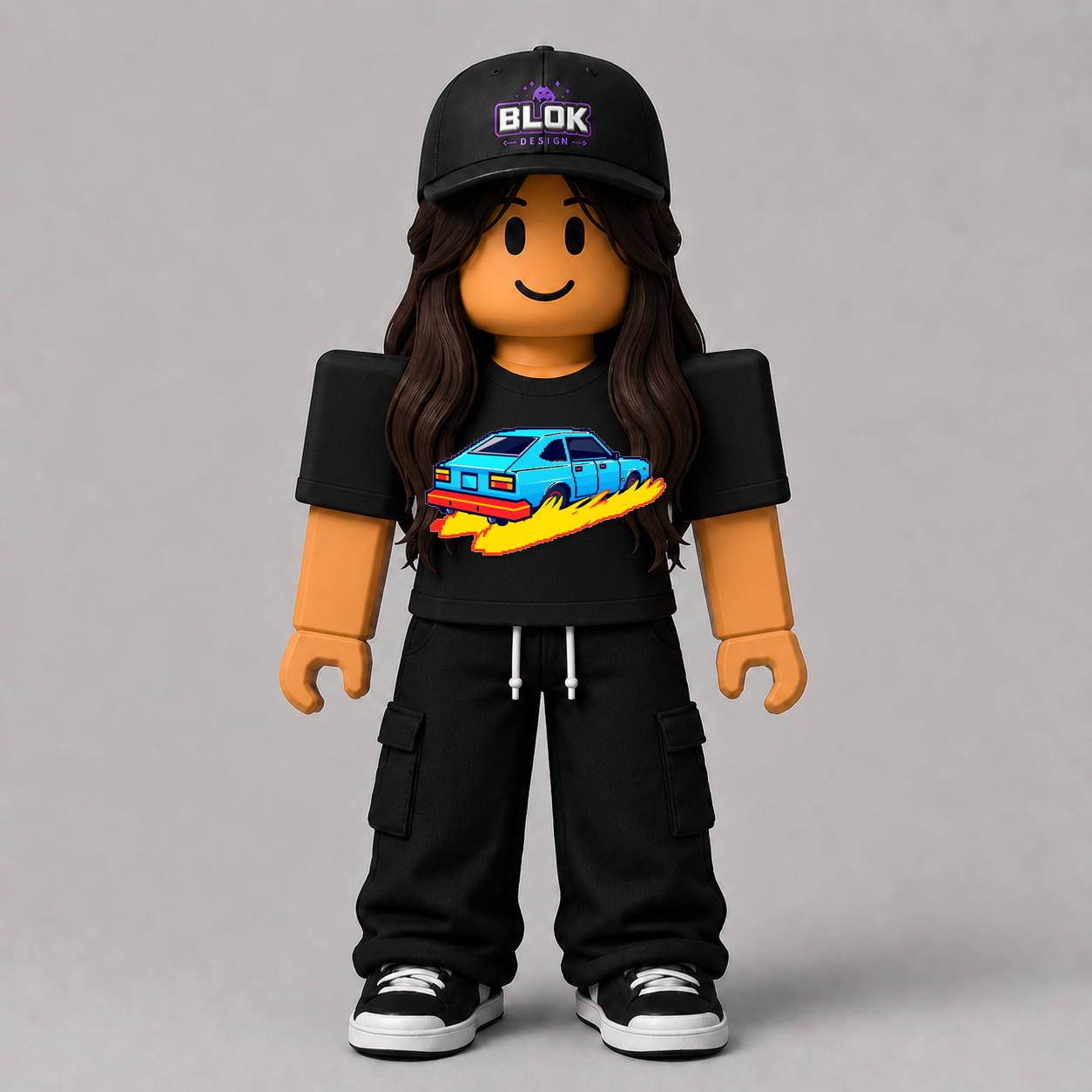CHAD-055 Roblox Avatar Pack by blok.Design Female Front Black