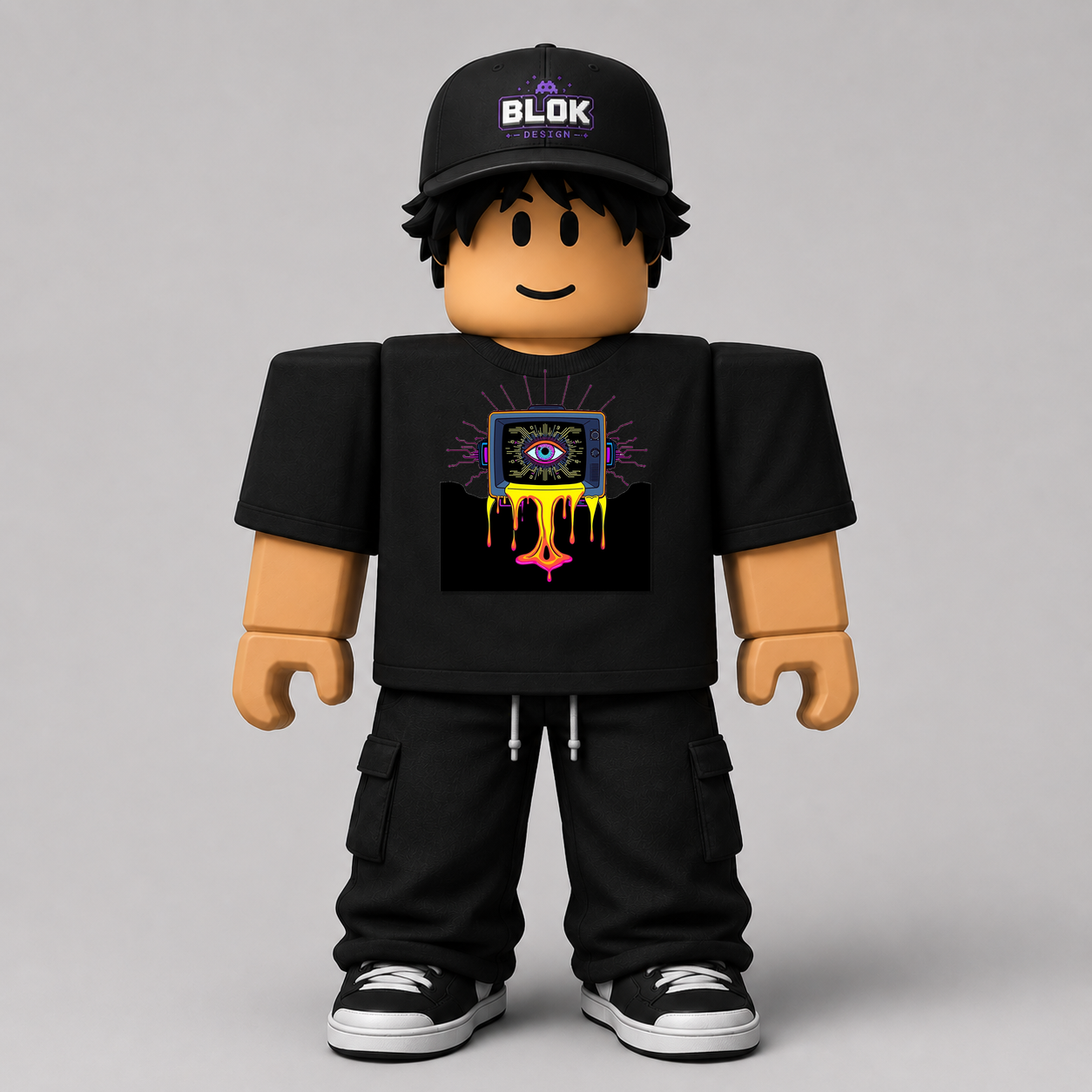 CHAD-056 Roblox Avatar Pack by blok.Design Male Front Black