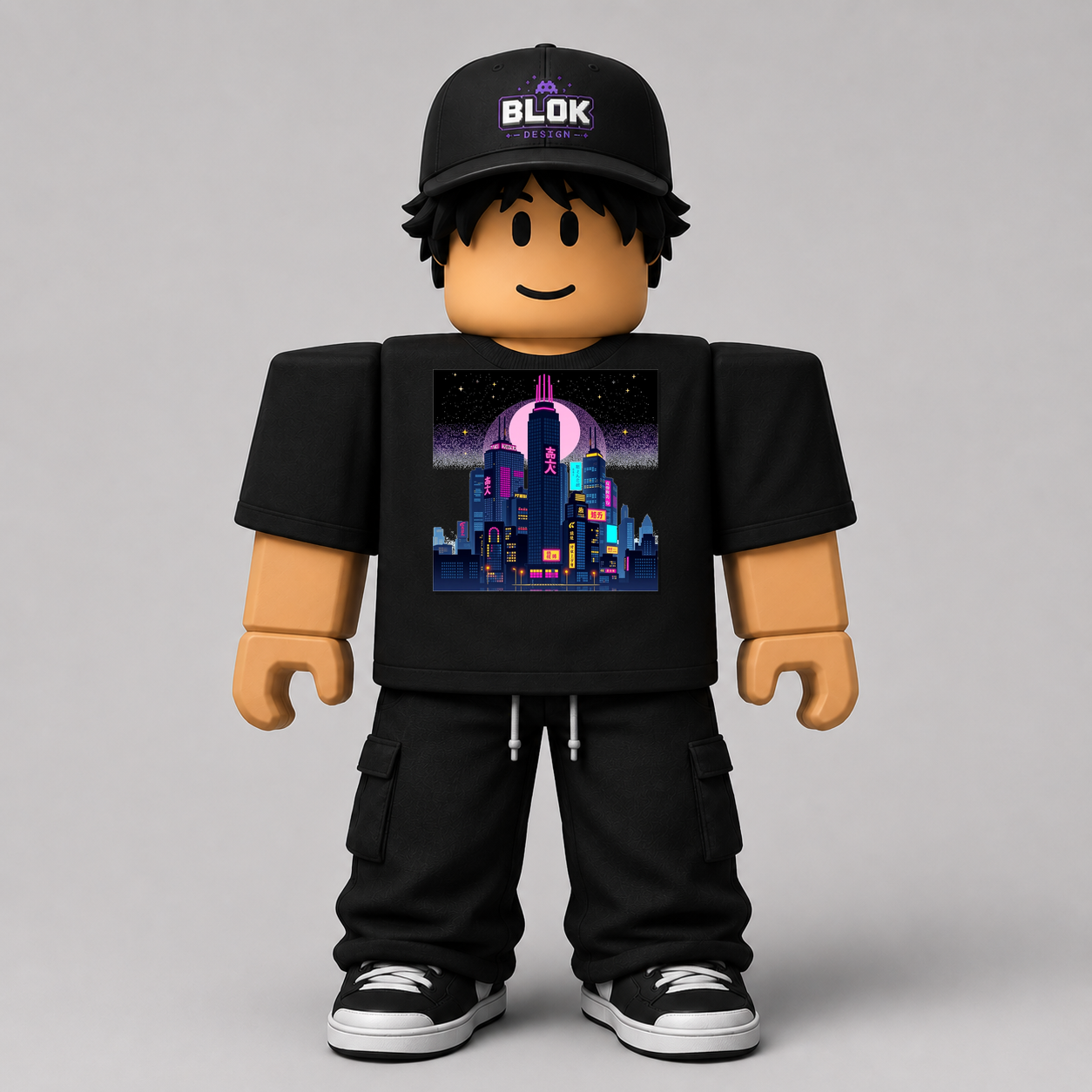 CHAD-057 Roblox Avatar Pack by blok.Design Male Front Black
