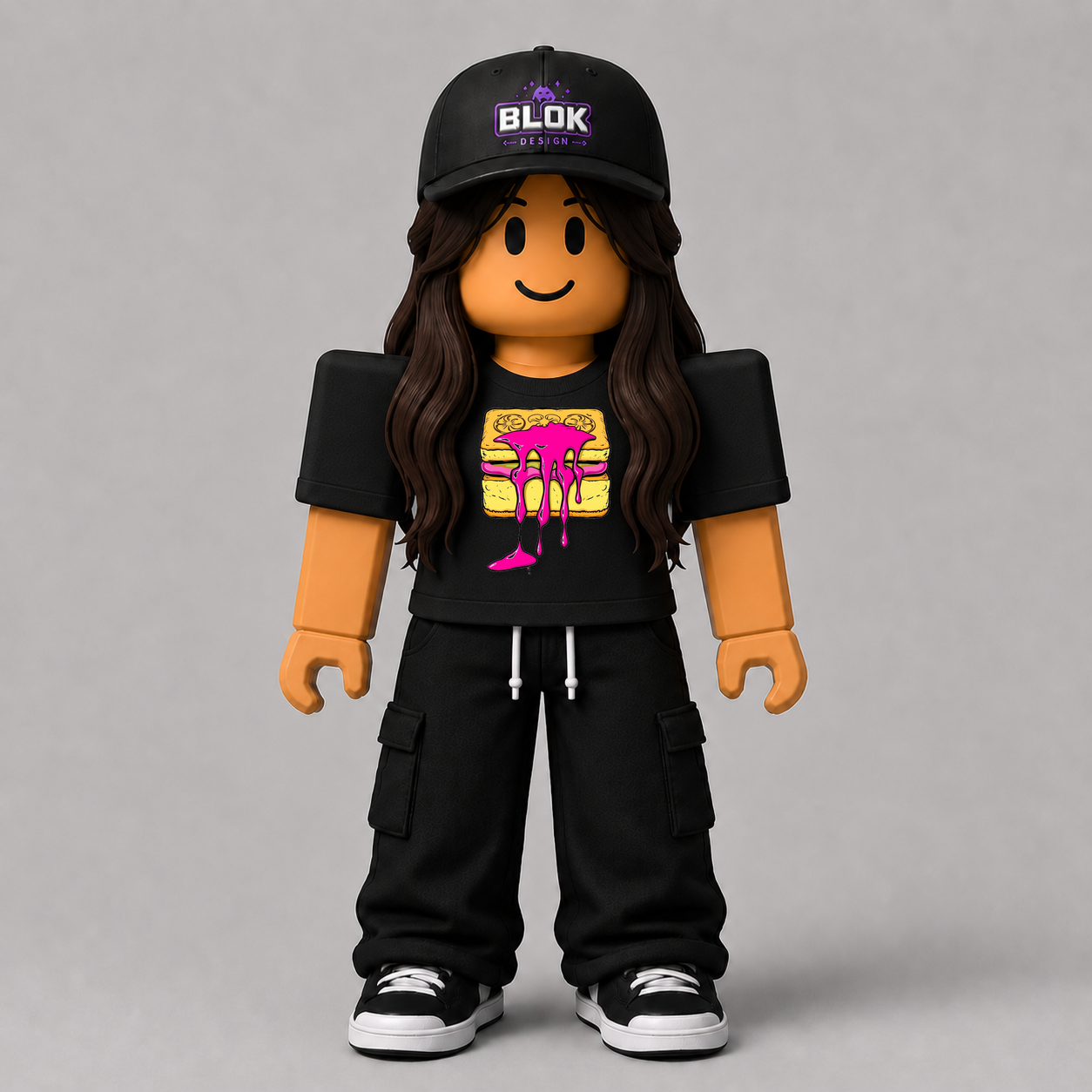 CHAD-059 Roblox Avatar Pack by blok.Design Female Front Black