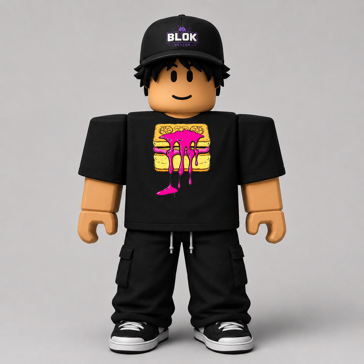 CHAD-059 Roblox Avatar Pack by blok.Design Male Front Black