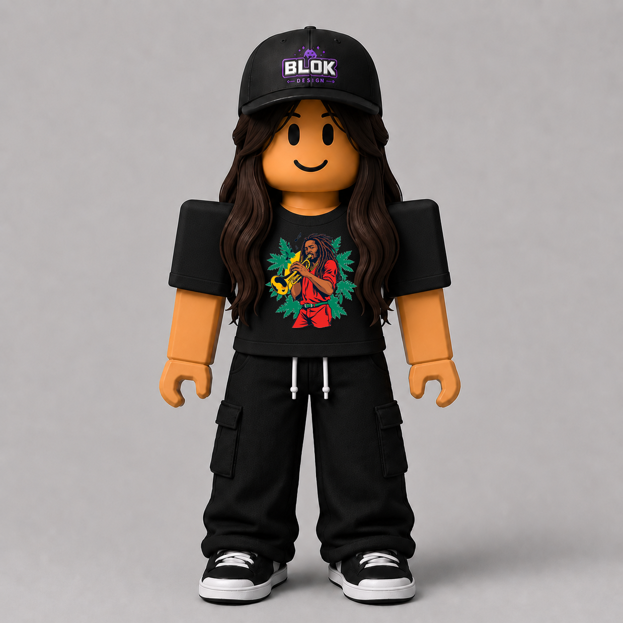 CHAD-061 Roblox Avatar Pack by blok.Design Female Front Black