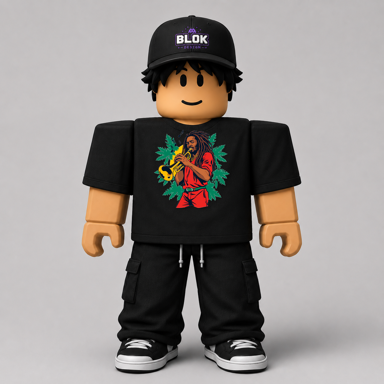 CHAD-061 Roblox Avatar Pack by blok.Design Male Front Black