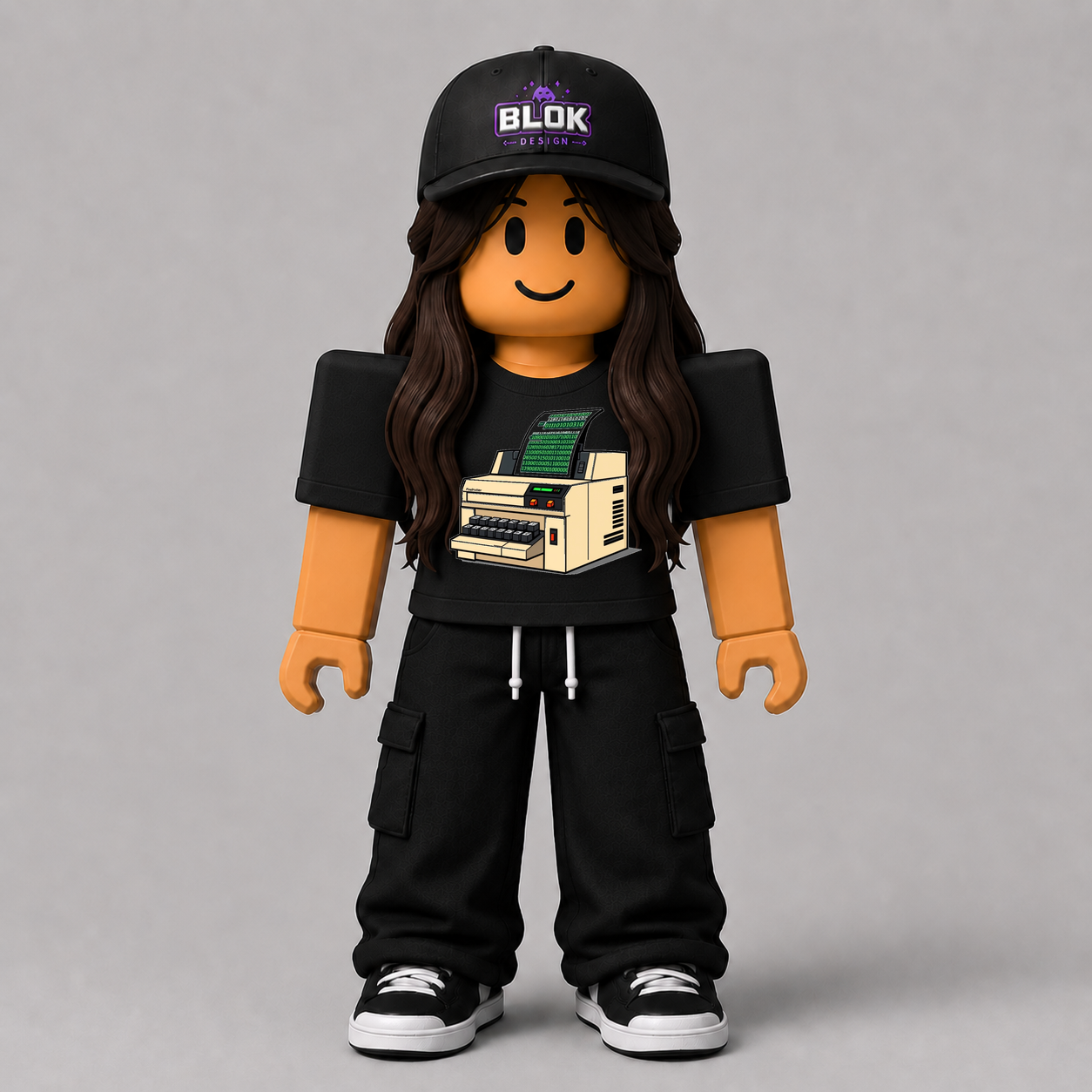 CHAD-064 Roblox Avatar Pack by blok.Design Female Front Black
