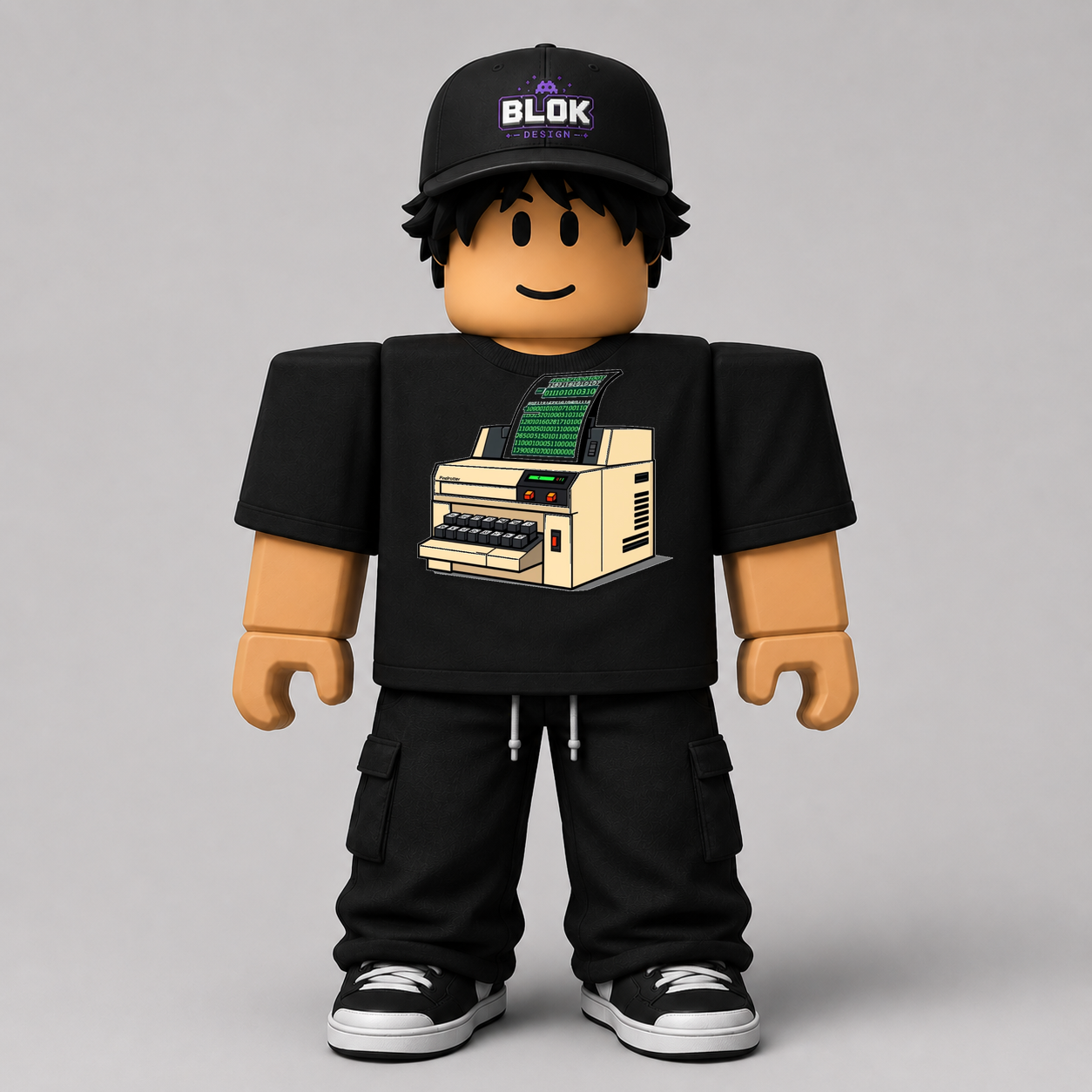 CHAD-064 Roblox Avatar Pack by blok.Design Male Front Black