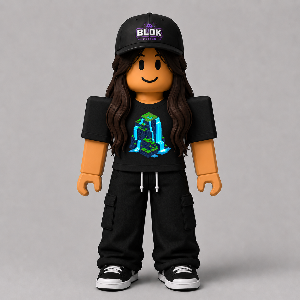 CHAD-067 Roblox Avatar Pack by blok.Design Female Front Black