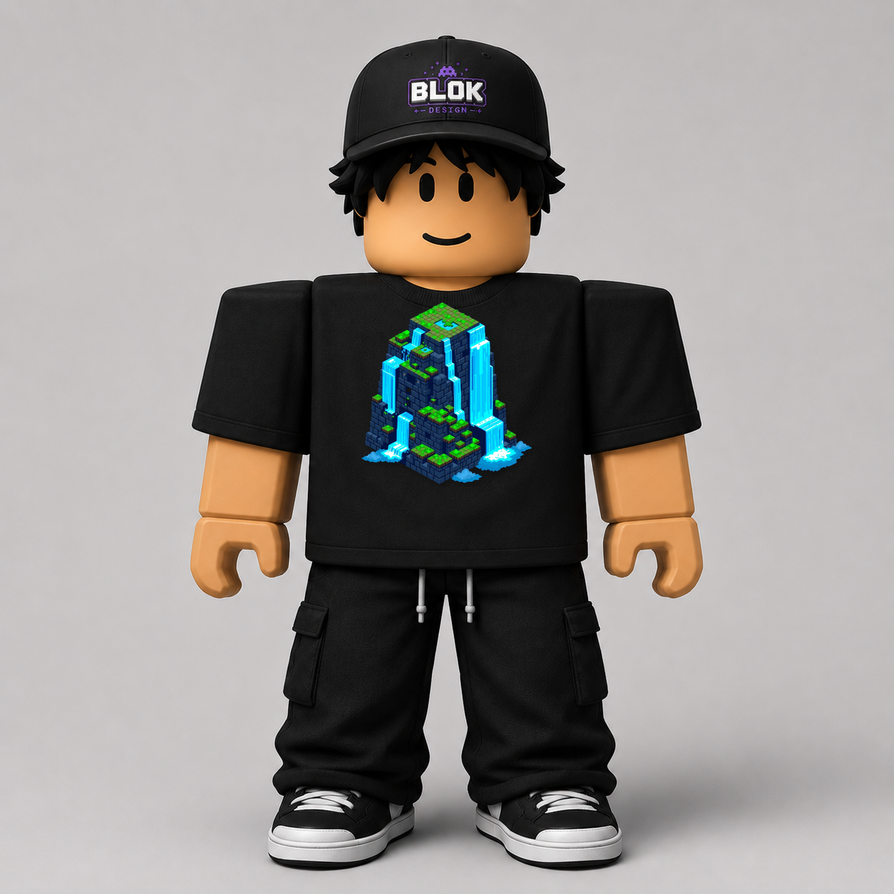 CHAD-067 Roblox Avatar Pack by blok.Design Male Front Black