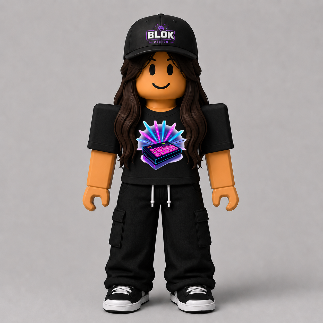 CHAD-069 Roblox Avatar Pack by blok.Design Female Front Black