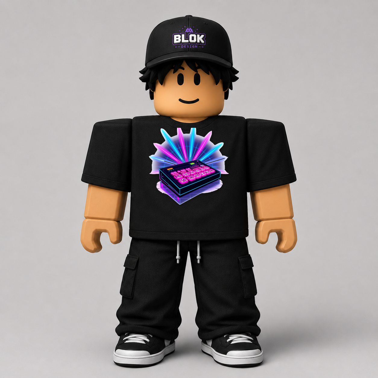 CHAD-069 Roblox Avatar Pack by blok.Design Male Front Black