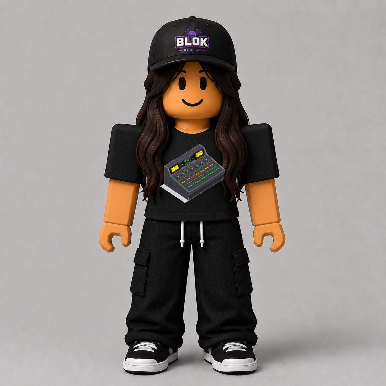CHAD-071 Roblox Avatar Pack by blok.Design Female Front Black