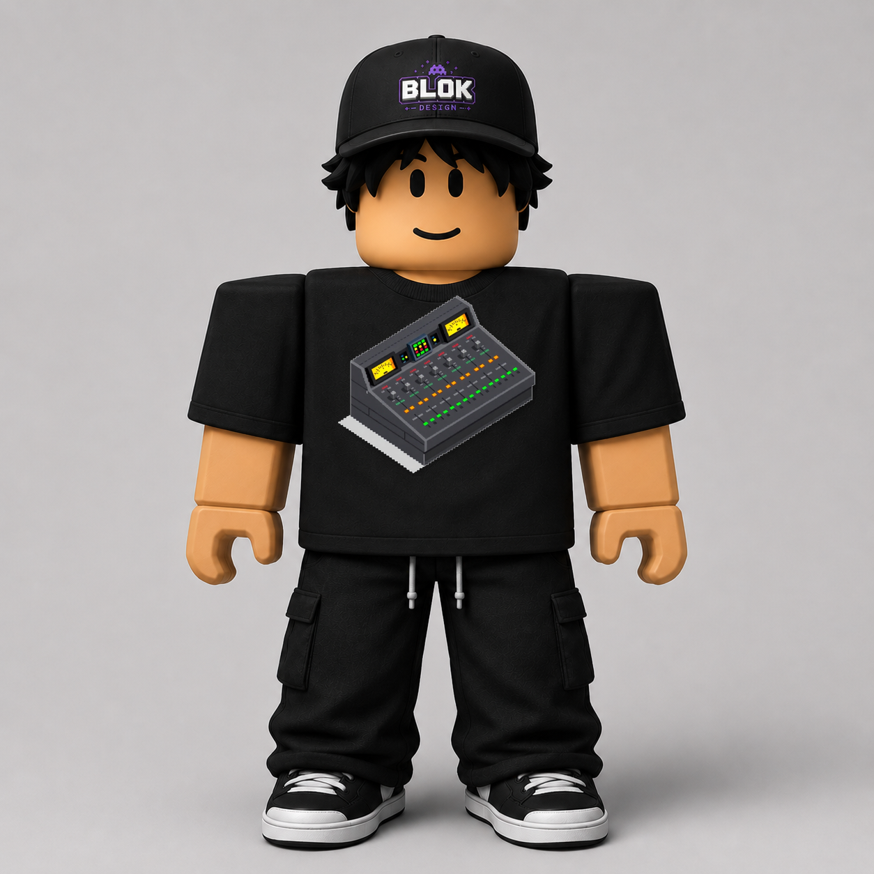 CHAD-071 Roblox Avatar Pack by blok.Design Male Front Black