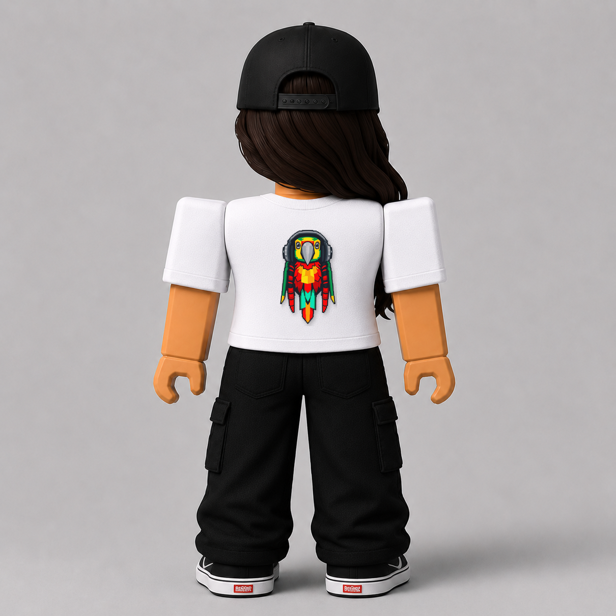 Pixel Rasta Parrot Roblox Avatar Pack by blok.Design Female Back White
