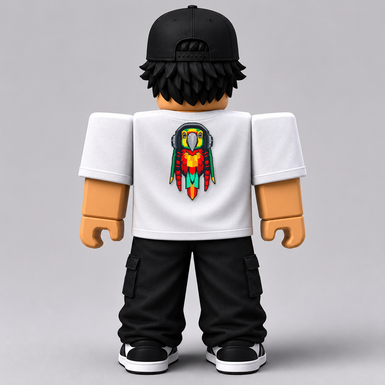 Pixel Rasta Parrot Roblox Avatar Pack by blok.Design Male Back White