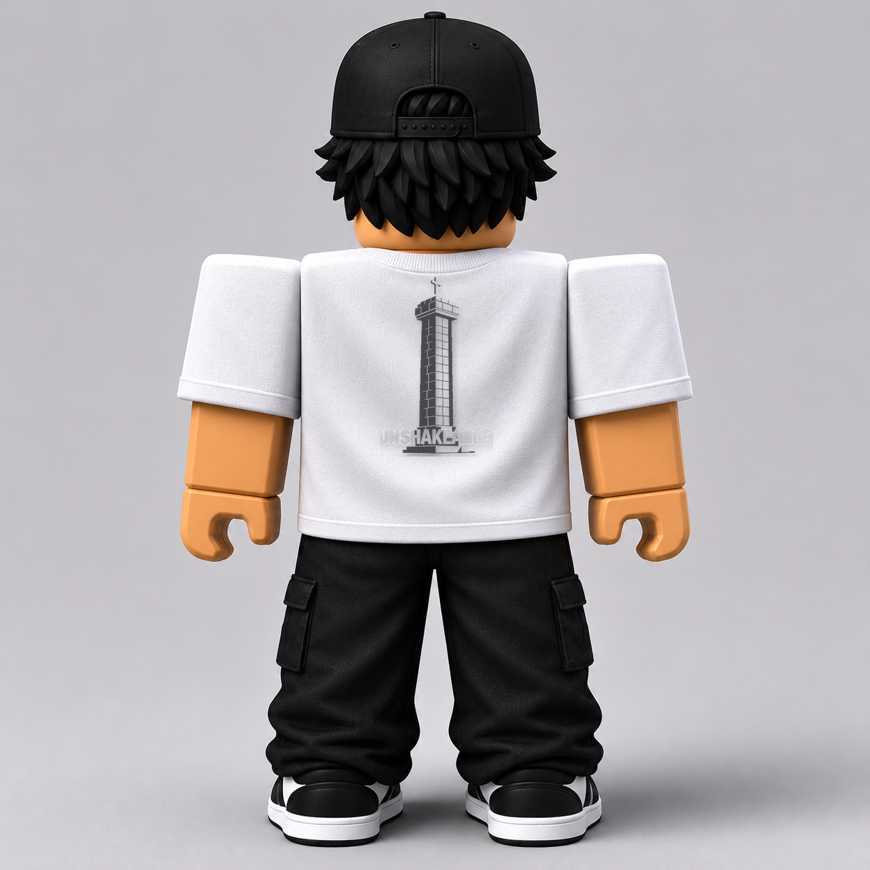 Unshakeable Pixel Cross Roblox Avatar Pack by blok.Design Male Back White