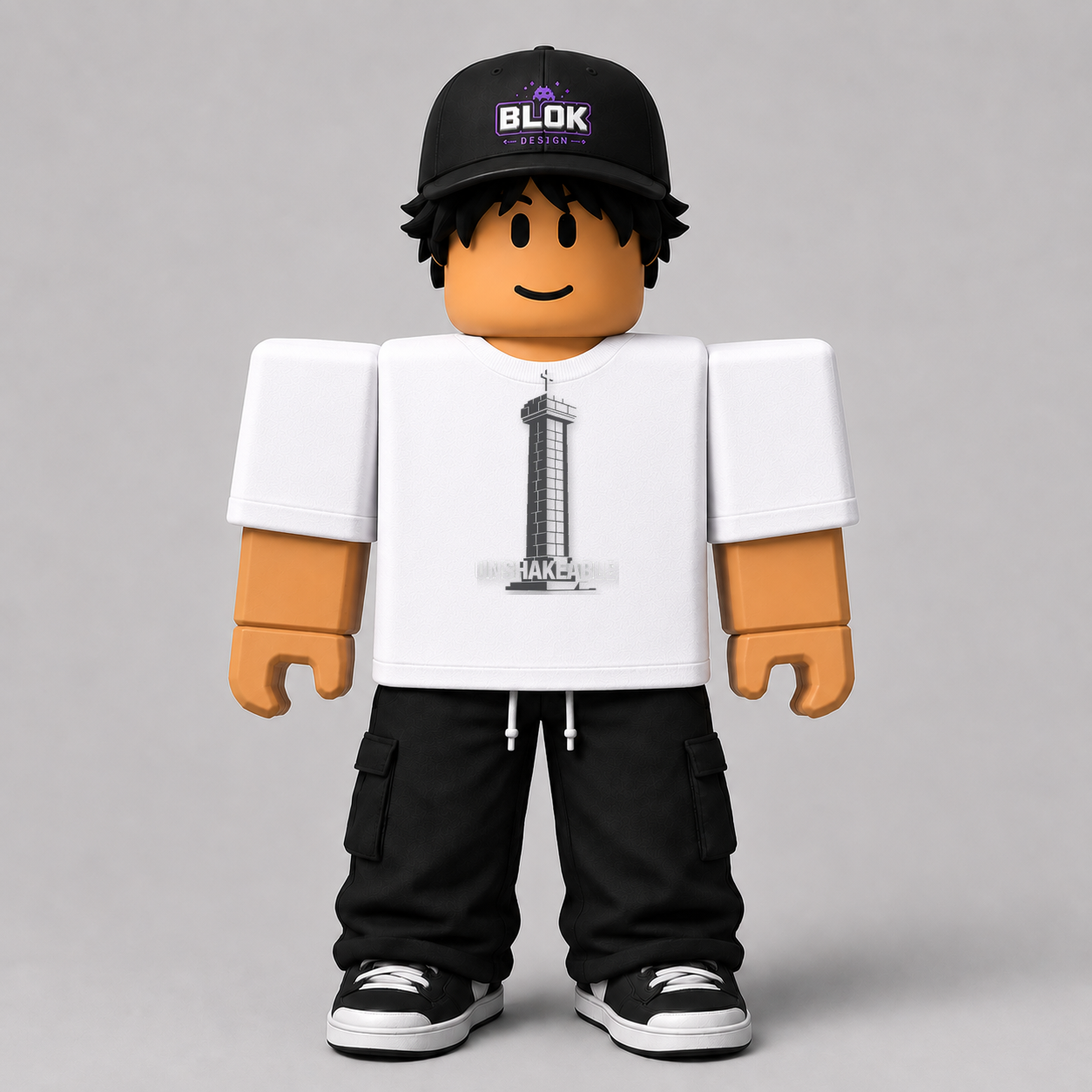 Unshakeable Pixel Cross Roblox Avatar Pack by blok.Design Male Front White