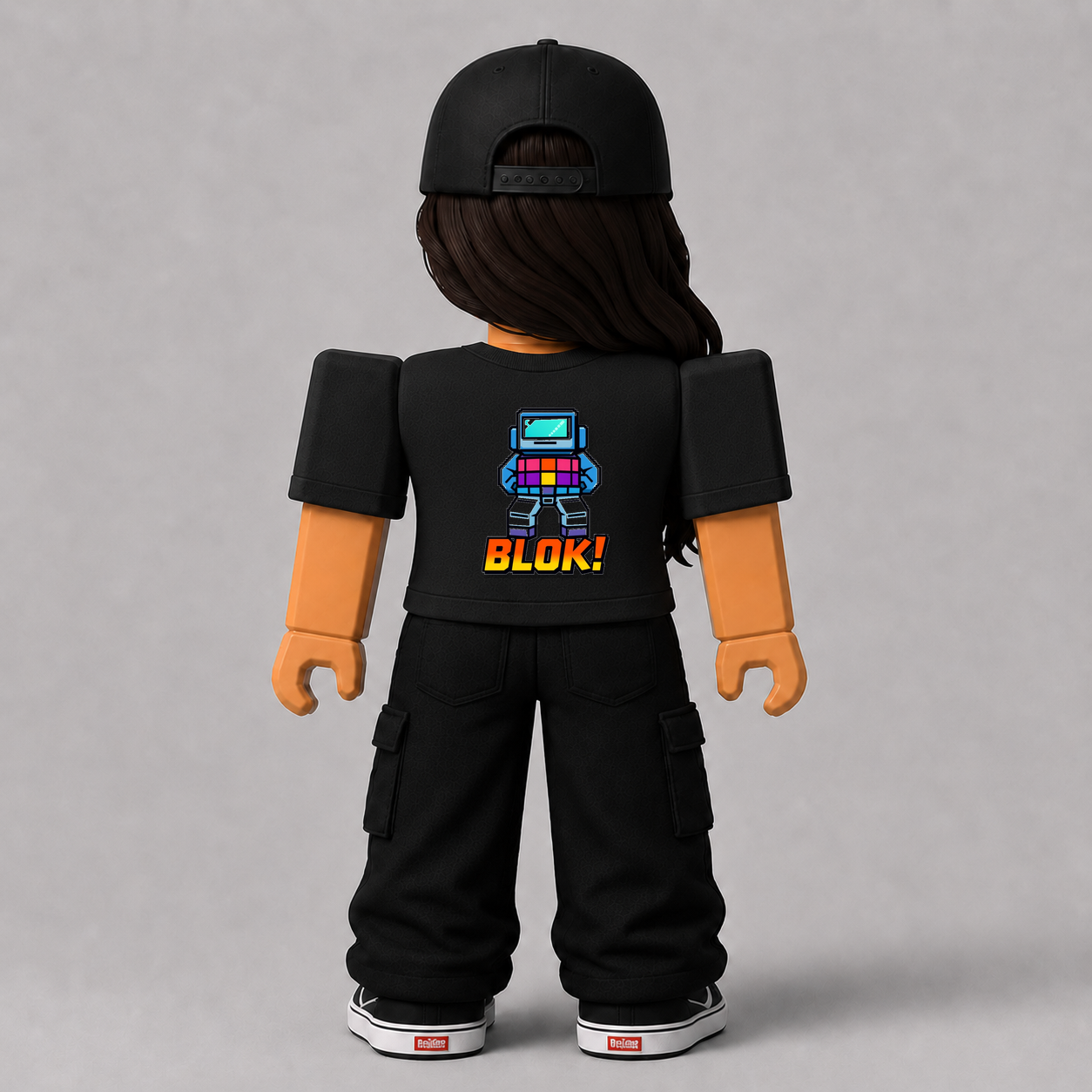 BLOK! Pixel Character Roblox Avatar Pack by blok.Design Female Back Black