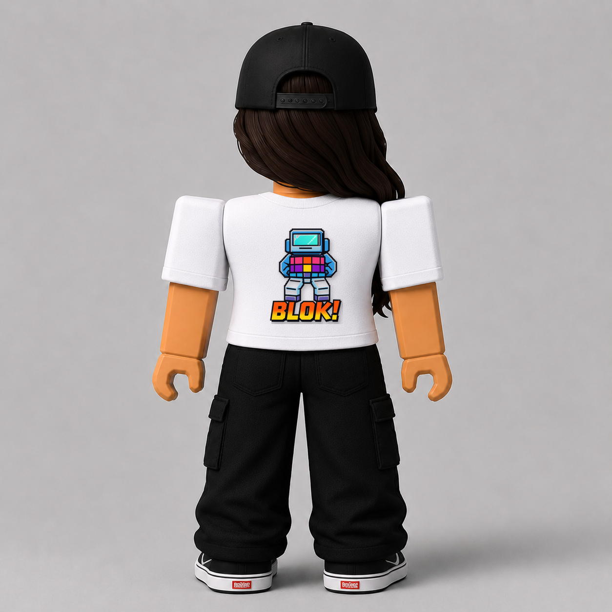 BLOK! Pixel Character Roblox Avatar Pack by blok.Design Female Back White