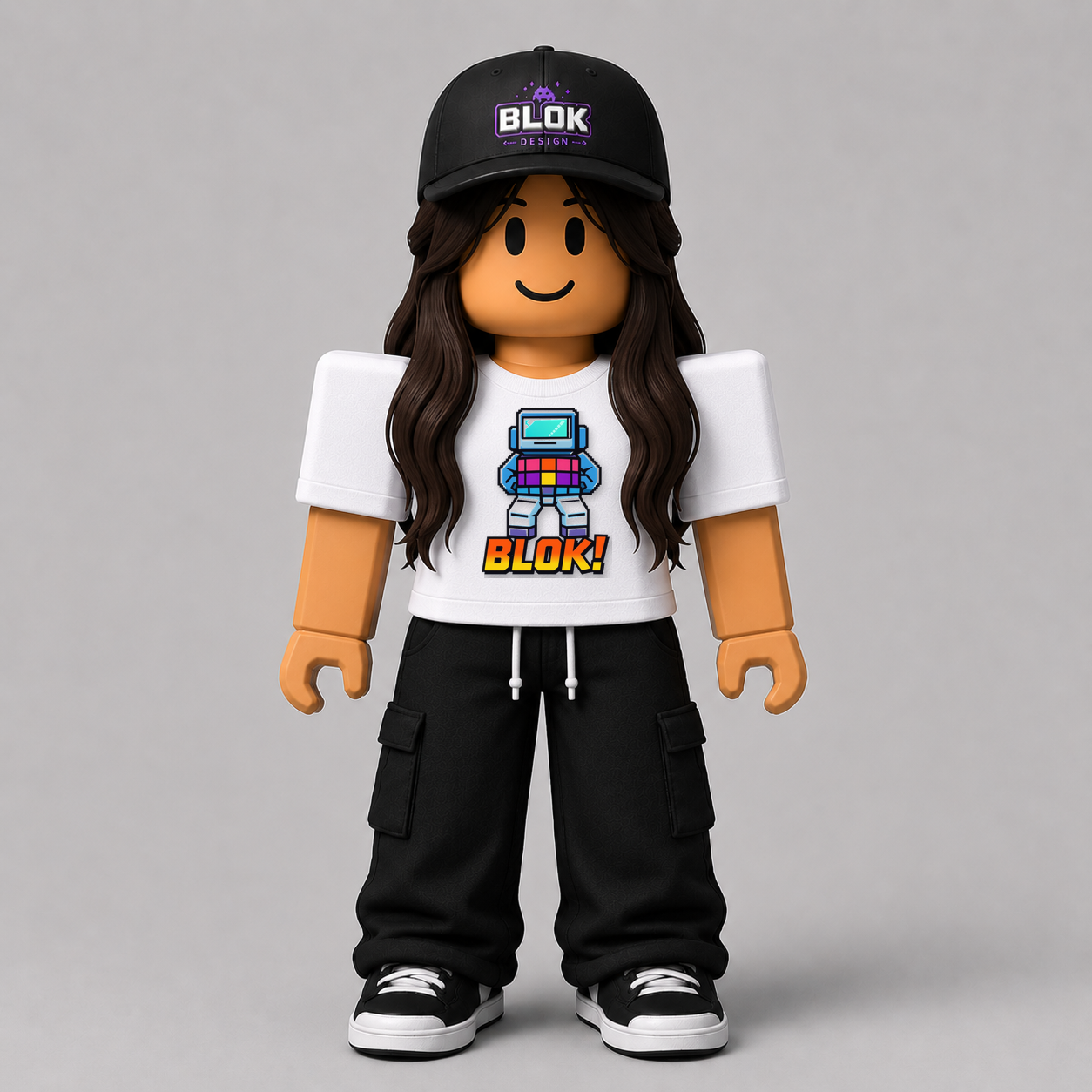 BLOK! Pixel Character Roblox Avatar Pack by blok.Design Female Front White