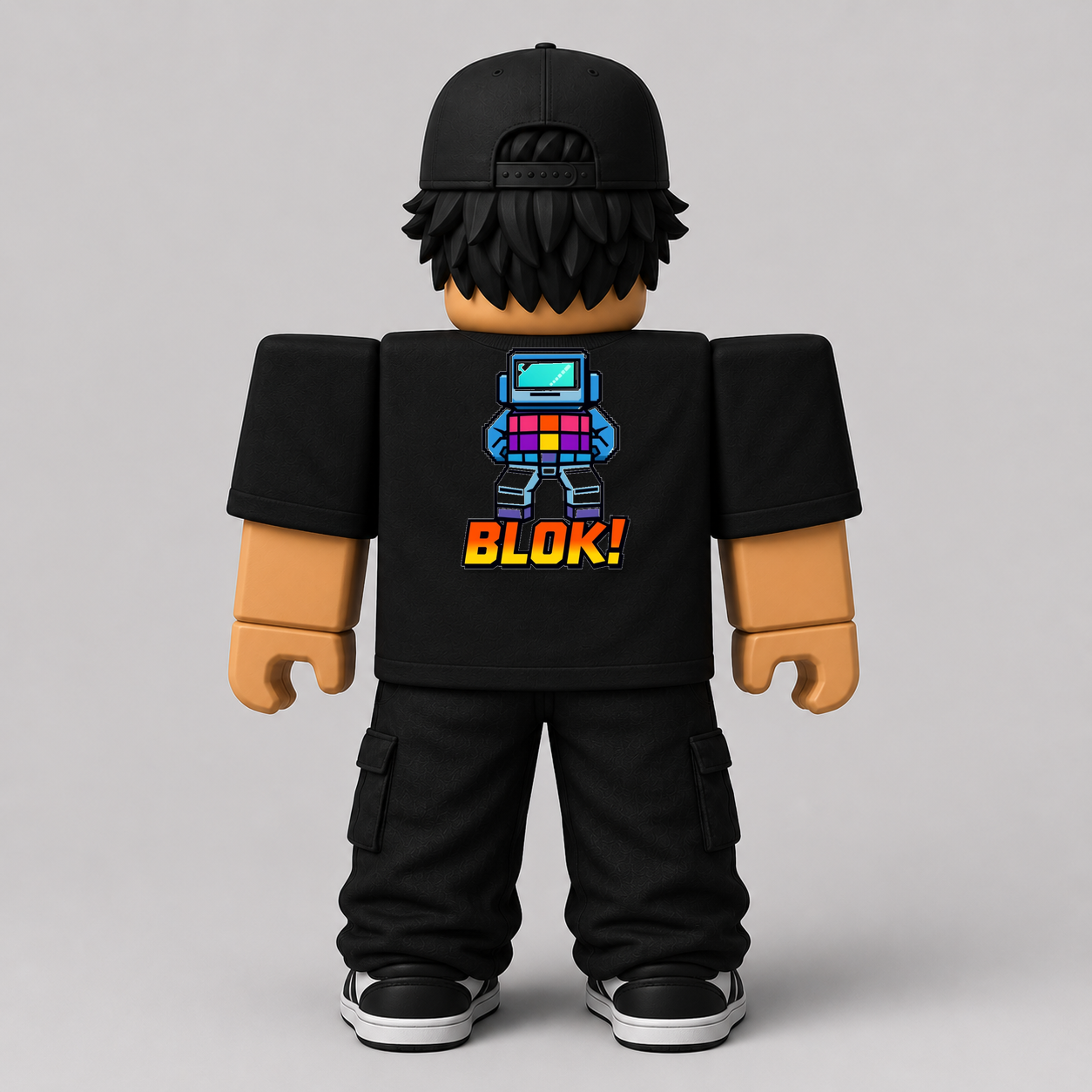 BLOK! Pixel Character Roblox Avatar Pack by blok.Design Male Back Black