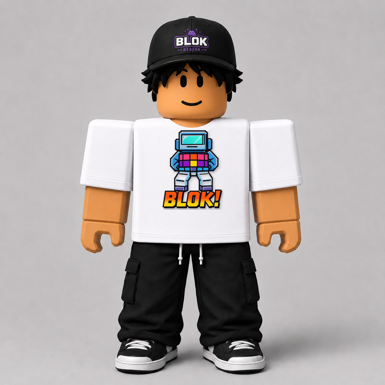 BLOK! Pixel Character Roblox Avatar Pack by blok.Design Male Front White