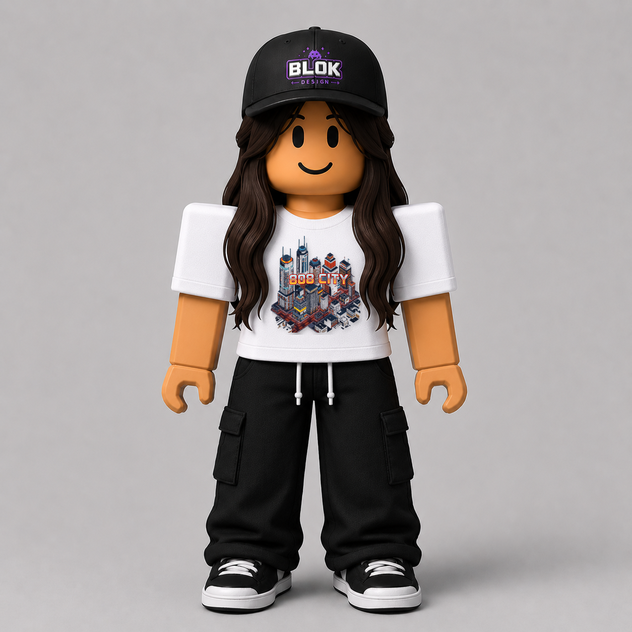 808 City Pixel Art Roblox Avatar Pack by blok.Design Female Front White