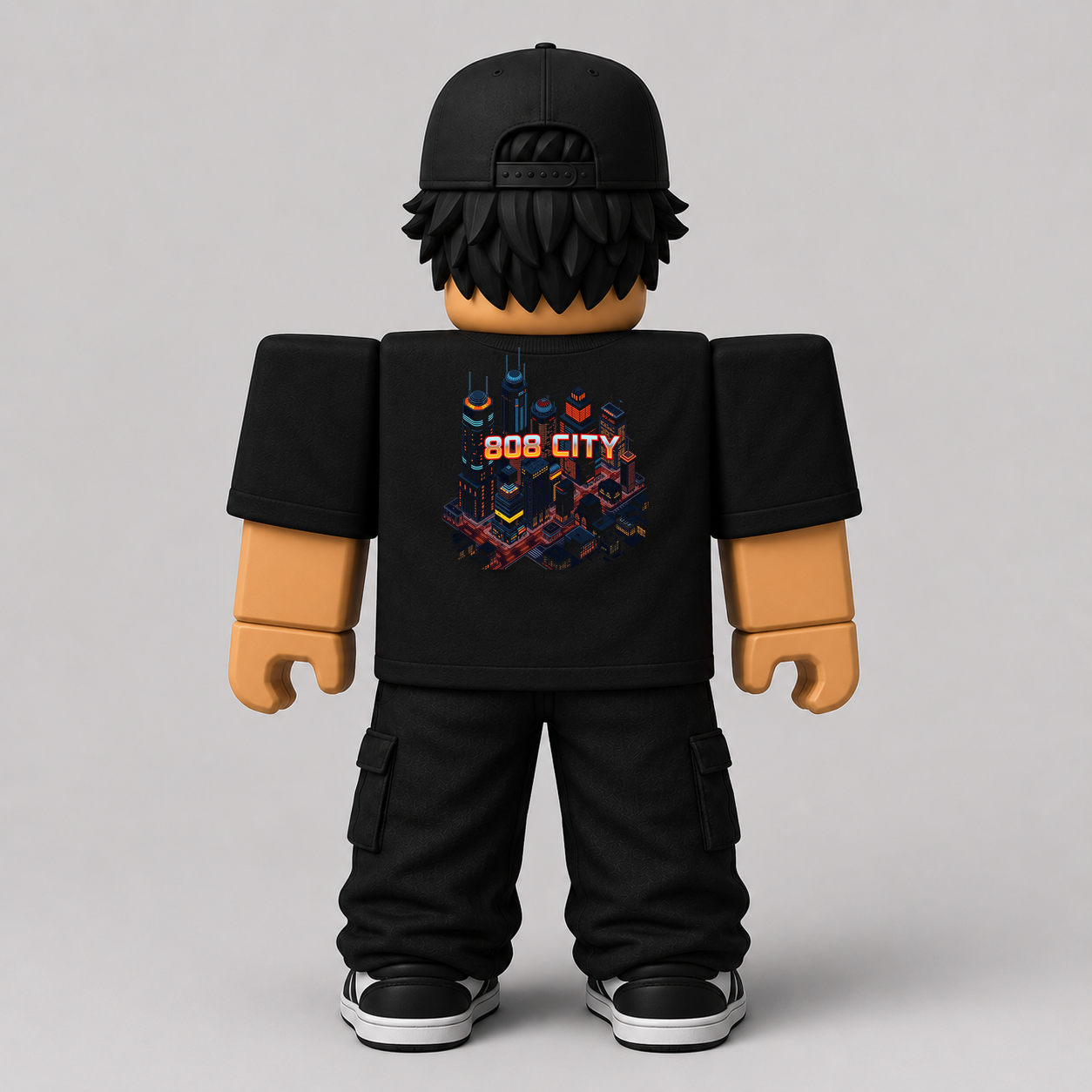 808 City Pixel Art Roblox Avatar Pack by blok.Design Male Back Black