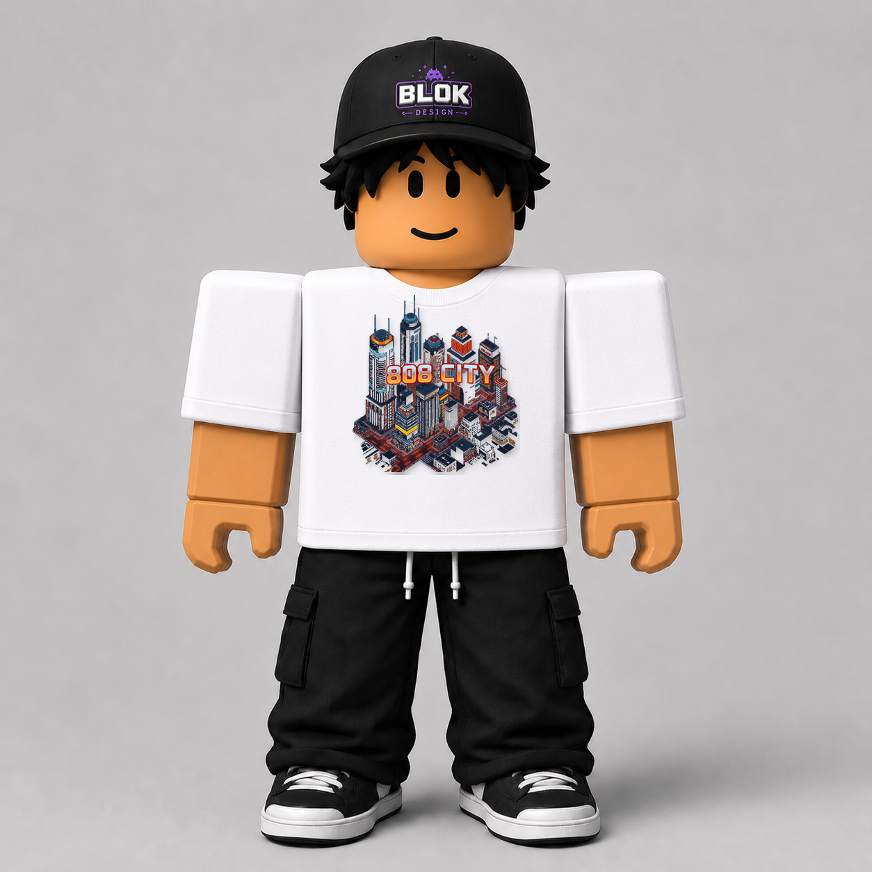 808 City Pixel Art Roblox Avatar Pack by blok.Design Male Front White