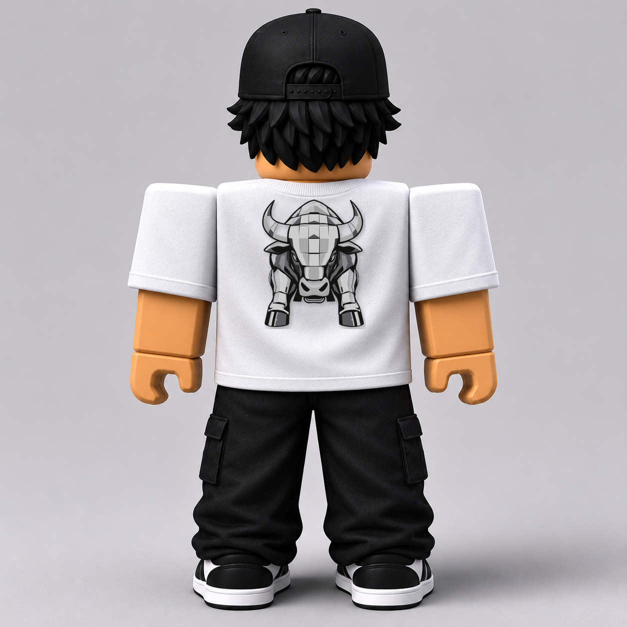 Pixel Bull Charge Roblox Avatar Pack by blok.Design Male Back White