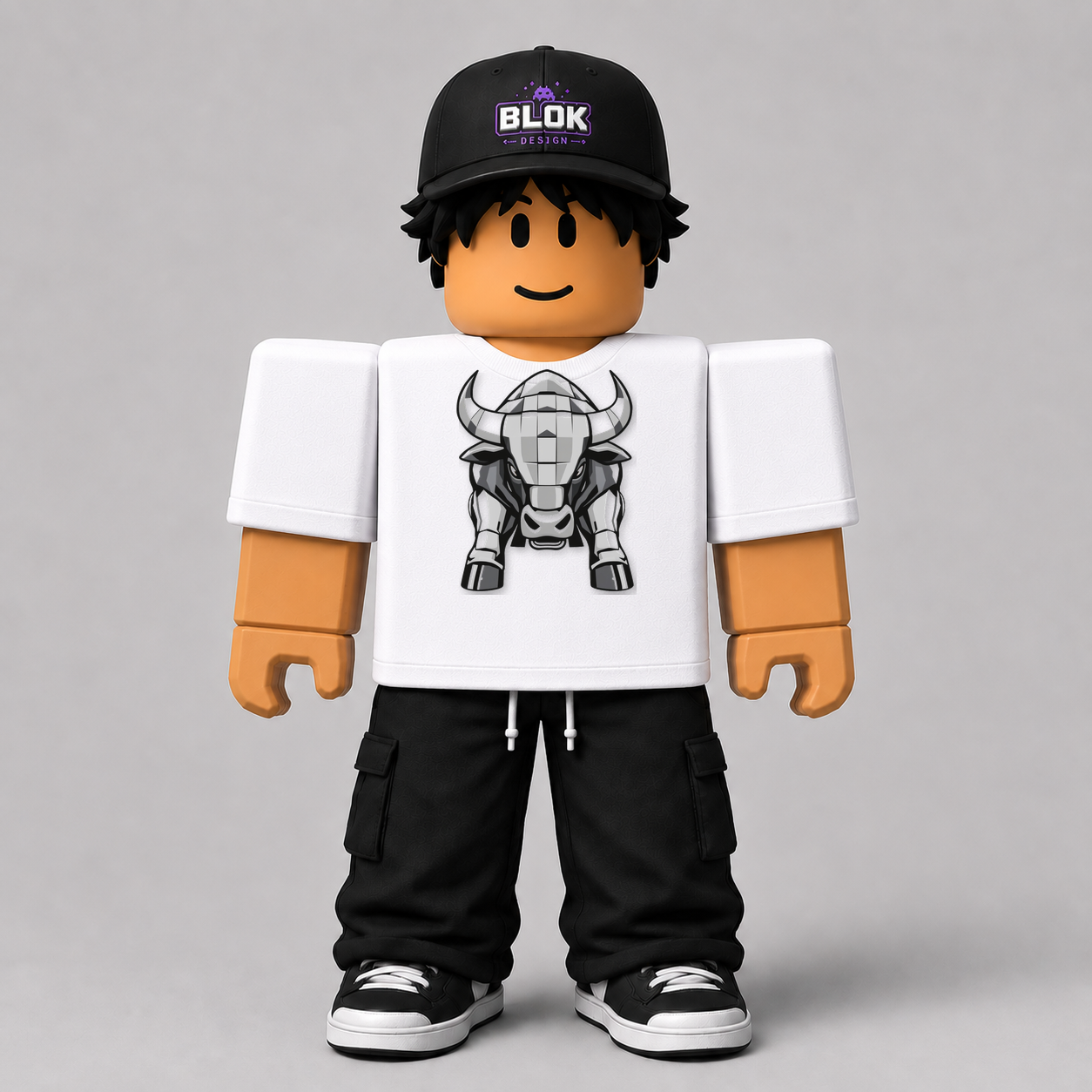 Pixel Bull Charge Roblox Avatar Pack by blok.Design Male Front White