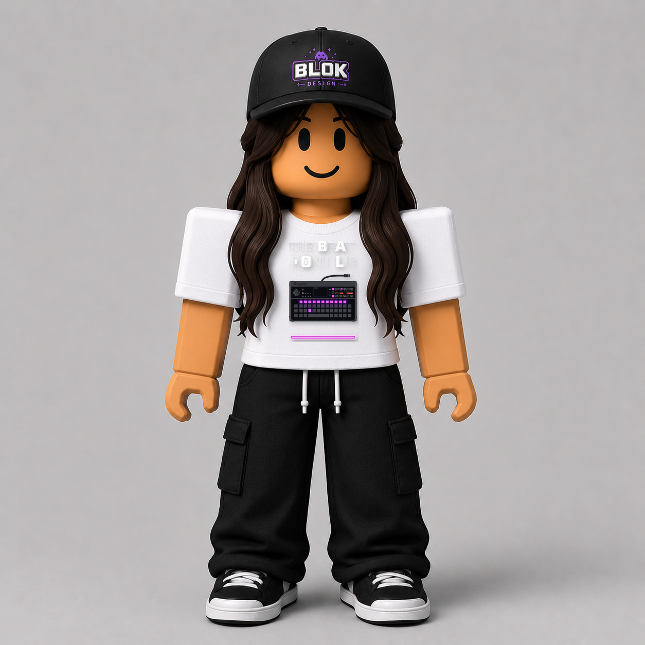 The Beat Don't Lie Roland 808 Roblox Avatar Pack by blok.Design Female Front White