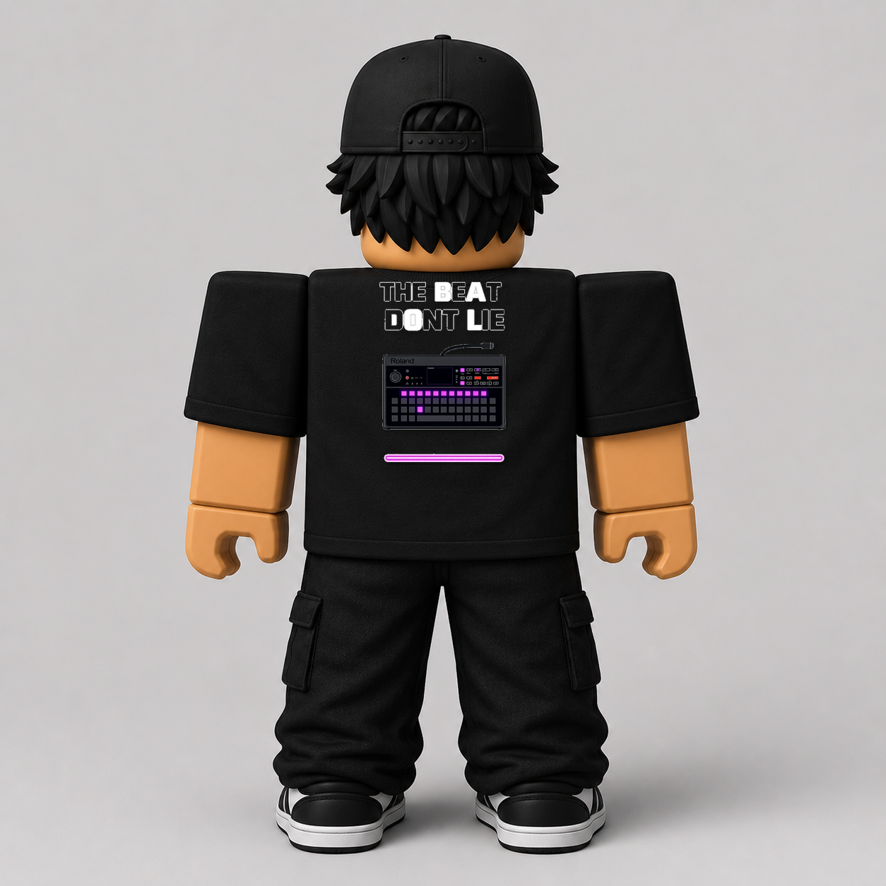 The Beat Don't Lie Roland 808 Roblox Avatar Pack by blok.Design Male Back Black