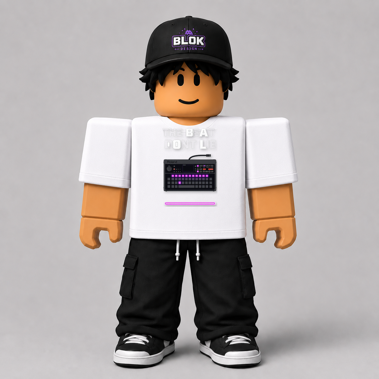 The Beat Don't Lie Roland 808 Roblox Avatar Pack by blok.Design Male Front White
